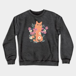 Red cat in the garden Crewneck Sweatshirt